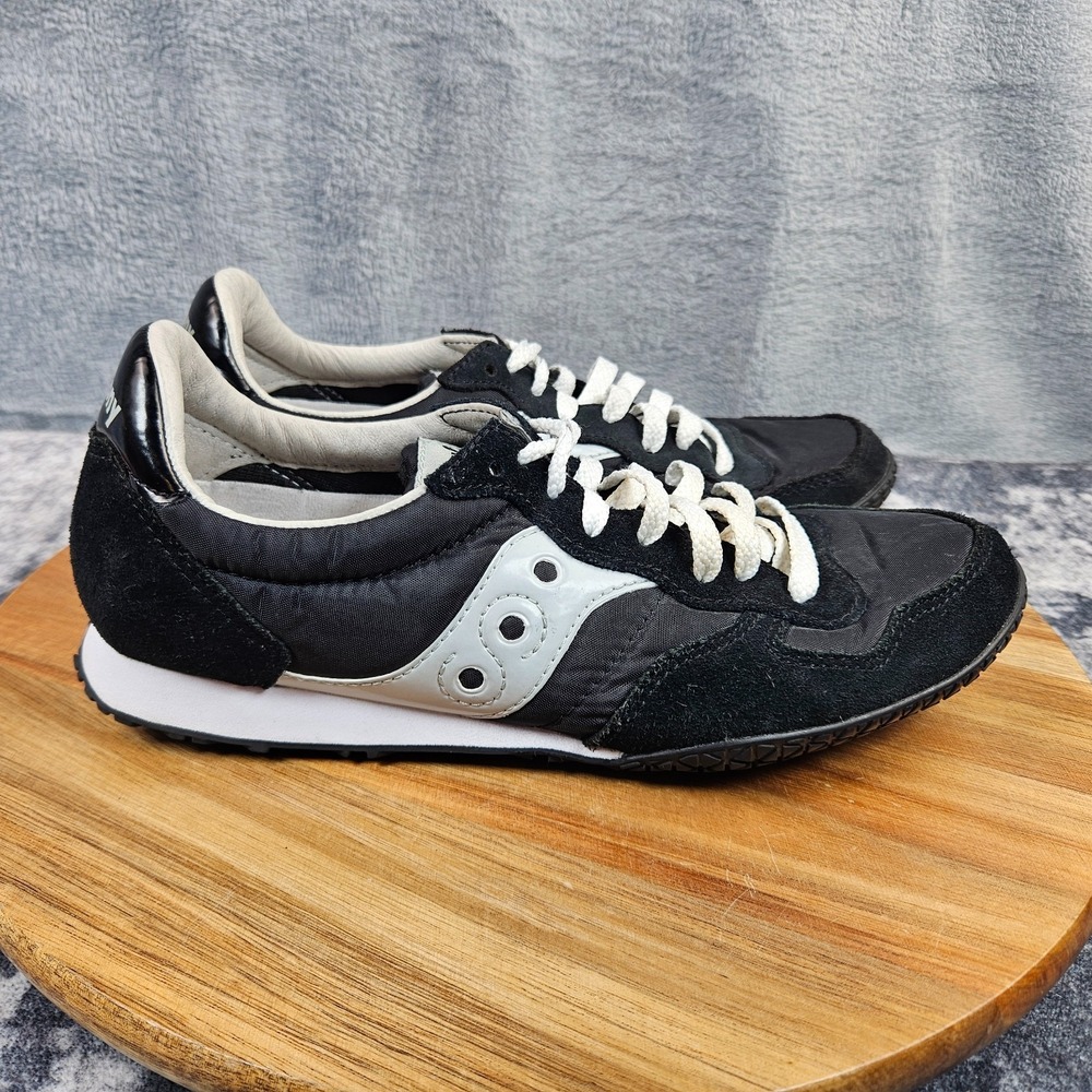 Saucony Bullet Shoes Womens 8.5 Running Black White Low Top Lightweight Sneakers